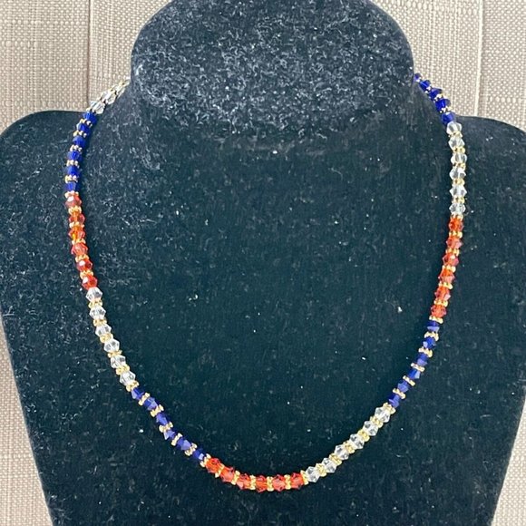 Jewelry - Women Necklace Tri Color Beads Fancy Choker Necklace Fashion Jewelry